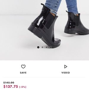 Hunter Chelsea Boots Black Gloss w8 never worn